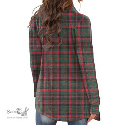 Scottish Cumming Hunting Modern Clan Tartan Crest Womens Cardigan Long Sleeve