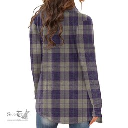 Scottish Cunningham Dress Blue Dancers Clan Tartan Crest Womens Cardigan Long Sleeve