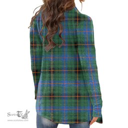 Scottish Davidson Ancient Clan Tartan Crest Womens Cardigan Long Sleeve