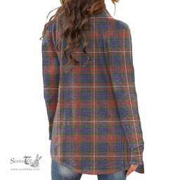 Scottish Fraser Hunting Modern Clan Tartan Crest Womens Cardigan Long Sleeve