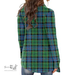 Scottish Forsyth Ancient Clan Tartan Crest Womens Cardigan Long Sleeve