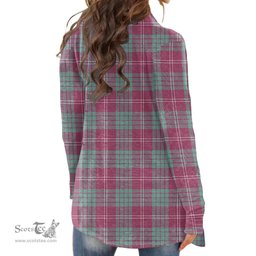 Scottish Crawford Ancient Clan Tartan Crest Womens Cardigan Long Sleeve