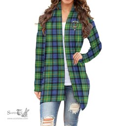 Scottish Gordon Old Ancient Clan Tartan Crest Womens Cardigan Long Sleeve