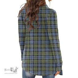 Scottish Campbell Faded Clan Tartan Crest Womens Cardigan Long Sleeve