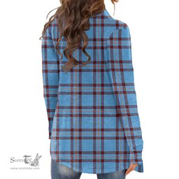 Scottish Elliot Ancient Clan Tartan Crest Womens Cardigan Long Sleeve