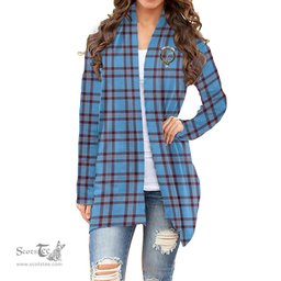 Scottish Elliot Ancient Clan Tartan Crest Womens Cardigan Long Sleeve