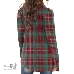 Scottish Crawford Modern Clan Tartan Crest Womens Cardigan Long Sleeve