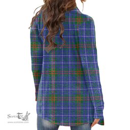 Scottish Edmonstone Clan Tartan Crest Womens Cardigan Long Sleeve