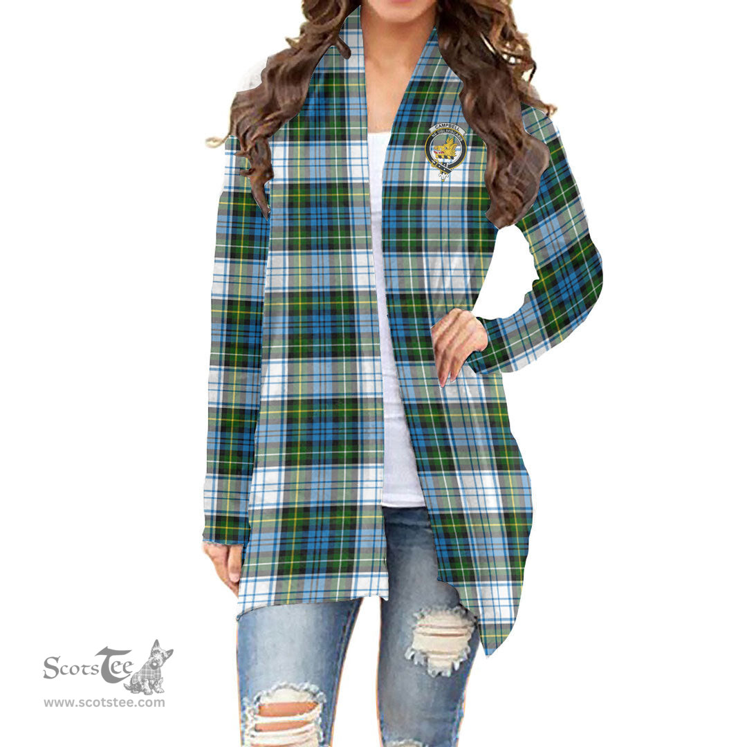 Scottish Campbell Dress Clan Tartan Crest Womens Cardigan Long Sleeve