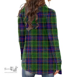 Scottish Forsyth Modern Clan Tartan Womens Cardigan Long Sleeve