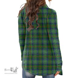 Scottish Cranstoun Clan Tartan Crest Womens Cardigan Long Sleeve