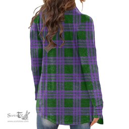 Scottish Elphinstone Clan Tartan Womens Cardigan Long Sleeve