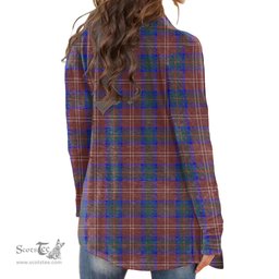 Scottish Chisholm Hunting Modern Clan Tartan Crest Womens Cardigan Long Sleeve