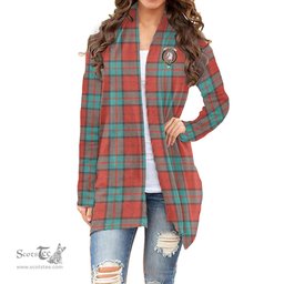 Scottish Dunbar Ancient Clan Tartan Crest Womens Cardigan Long Sleeve