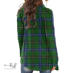 Scottish Henderson Modern Clan Tartan Crest Womens Cardigan Long Sleeve