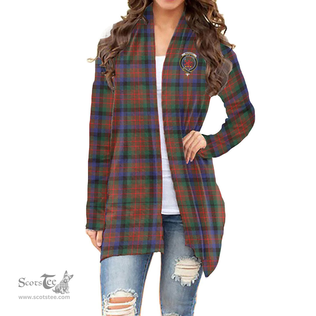 Scottish MacDuff Hunting Modern Clan Tartan Crest Womens Cardigan Long Sleeve