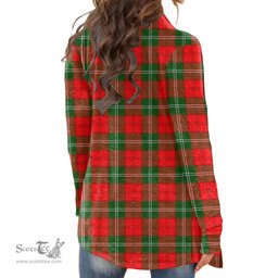 Scottish Lennox Modern Clan Tartan Crest Womens Cardigan Long Sleeve