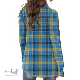 Scottish Laing Clan Tartan Crest Womens Cardigan Long Sleeve
