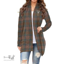 Scottish Kennedy Weathered Clan Tartan Crest Womens Cardigan Long Sleeve
