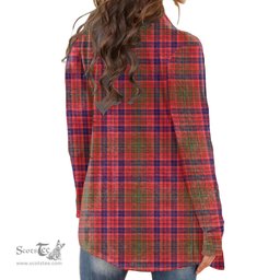 Scottish Lumsden Modern Clan Tartan Womens Cardigan Long Sleeve