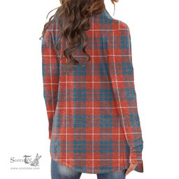 Scottish Hamilton Ancient Clan Tartan Crest Womens Cardigan Long Sleeve