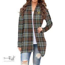 Scottish MacLeod of Harris Weathered Clan Tartan Crest Womens Cardigan Long Sleeve
