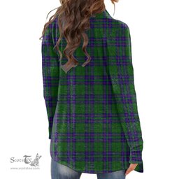 Scottish Lockhart Modern Clan Tartan Womens Cardigan Long Sleeve