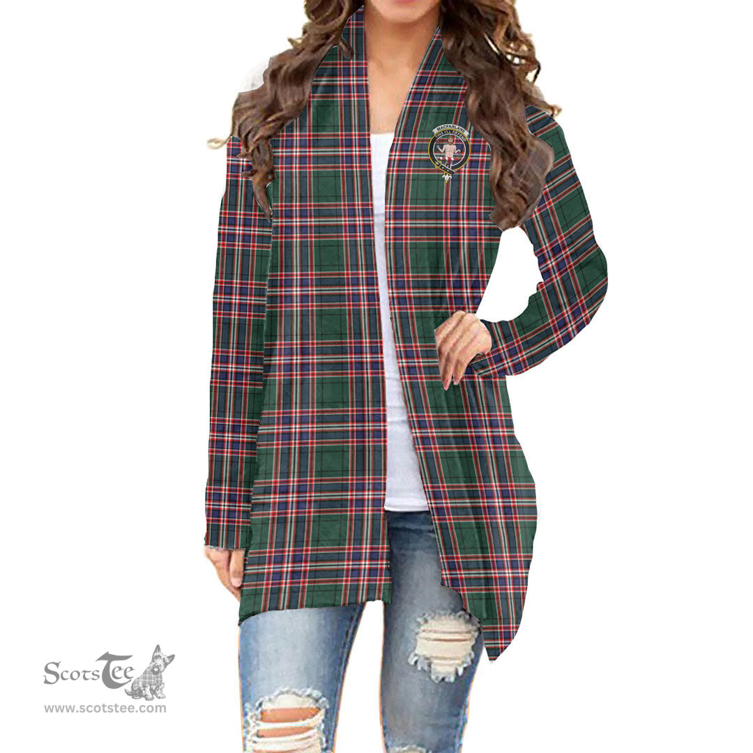 Scottish MacFarlane Hunting Modern Clan Tartan Crest Womens Cardigan Long Sleeve