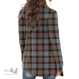 Scottish Gunn Weathered Clan Tartan Crest Womens Cardigan Long Sleeve