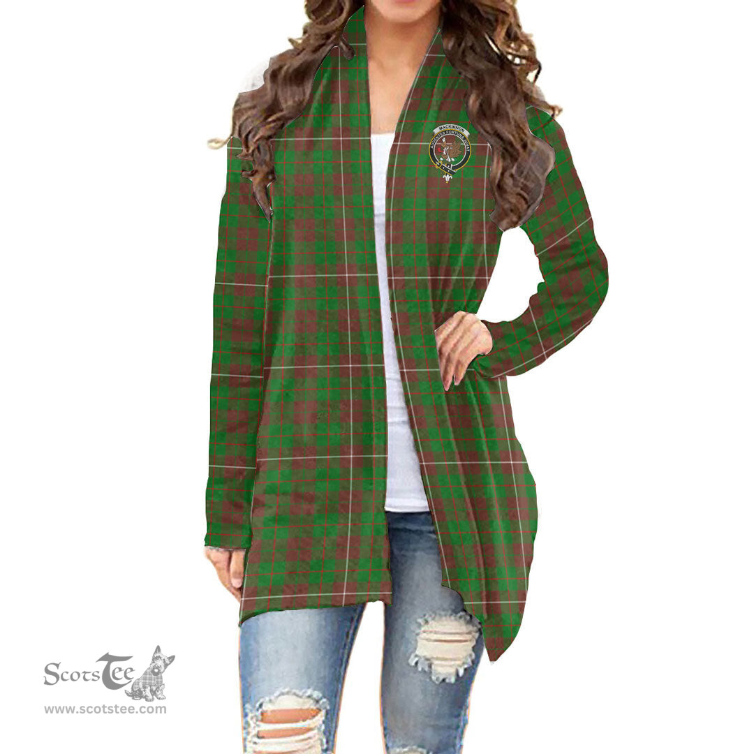 Scottish MacKinnon Hunting Modern Clan Tartan Crest Womens Cardigan Long Sleeve