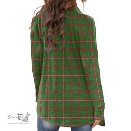 Scottish MacKinnon Hunting Modern Clan Tartan Womens Cardigan Long Sleeve
