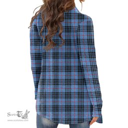 Scottish MacKay Blue Clan Tartan Crest Womens Cardigan Long Sleeve