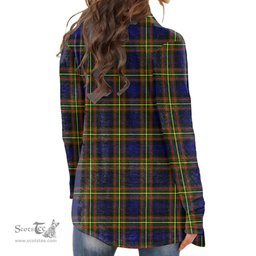 Scottish MacLellan Modern Clan Tartan Crest Womens Cardigan Long Sleeve