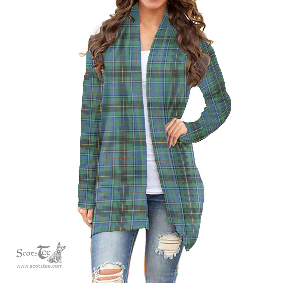 Scottish MacInnes Ancient Clan Tartan Womens Cardigan Long Sleeve