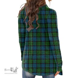 Scottish MacKay Modern Clan Tartan Crest Womens Cardigan Long Sleeve