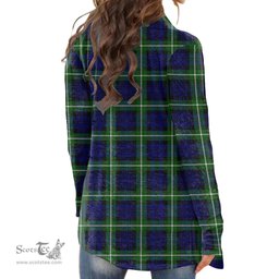 Scottish Lamont Modern Clan Tartan Womens Cardigan Long Sleeve