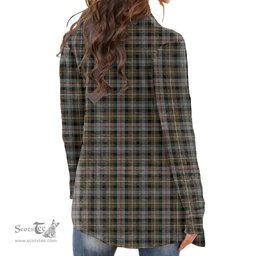Scottish MacKenzie Weathered Clan Tartan Crest Womens Cardigan Long Sleeve