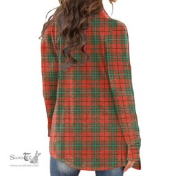 Scottish MacAulay Ancient Clan Tartan Crest Womens Cardigan Long Sleeve