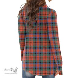 Scottish MacDuff Ancient Clan Tartan Crest Womens Cardigan Long Sleeve