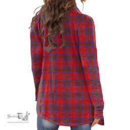 Scottish Leslie Modern Clan Tartan Crest Womens Cardigan Long Sleeve