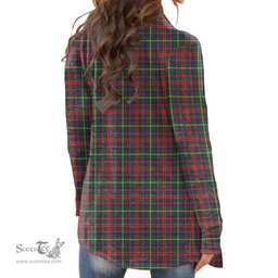 Scottish MacKintosh Hunting Modern Clan Tartan Crest Womens Cardigan Long Sleeve