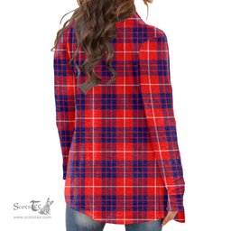 Scottish Hamilton Modern Clan Tartan Womens Cardigan Long Sleeve