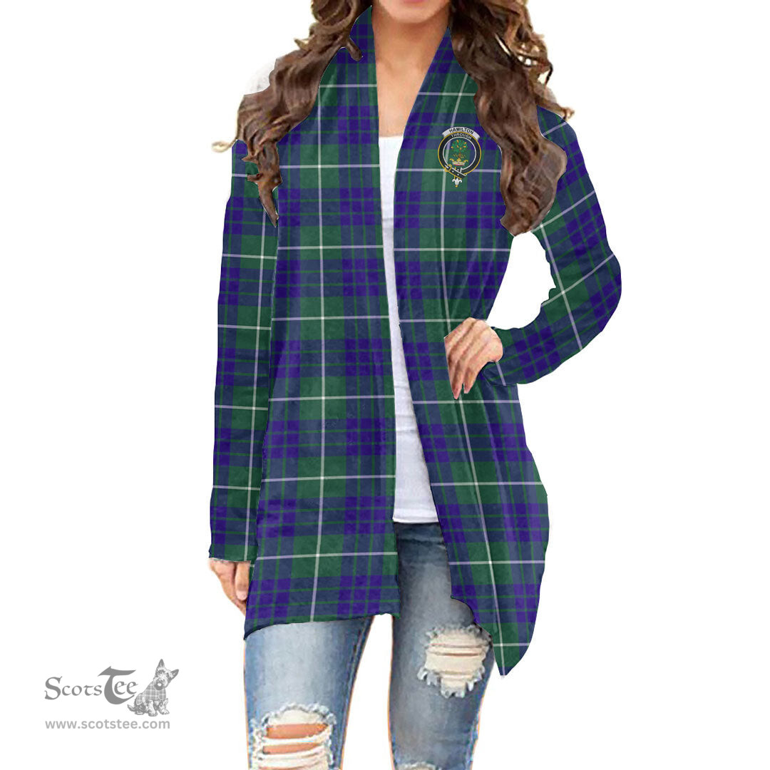 Scottish Hamilton Hunting Modern Clan Tartan Crest Womens Cardigan Long Sleeve