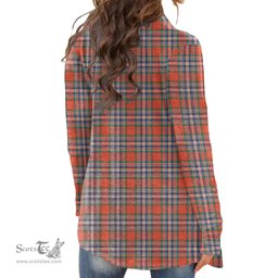 Scottish MacFarlane Ancient Clan Tartan Womens Cardigan Long Sleeve