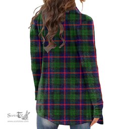 Scottish Urquhart Modern Clan Tartan Crest Womens Cardigan Long Sleeve