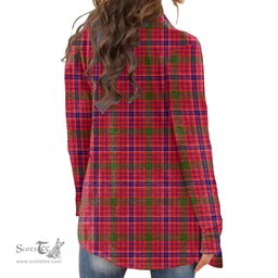 Scottish MacRae Modern Clan Tartan Crest Womens Cardigan Long Sleeve