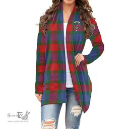 Scottish Mar Clan Tartan Crest Womens Cardigan Long Sleeve