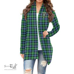Scottish Murray of Atholl Ancient Clan Tartan Crest Womens Cardigan Long Sleeve