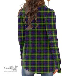 Scottish Watson Modern Clan Tartan Crest Womens Cardigan Long Sleeve