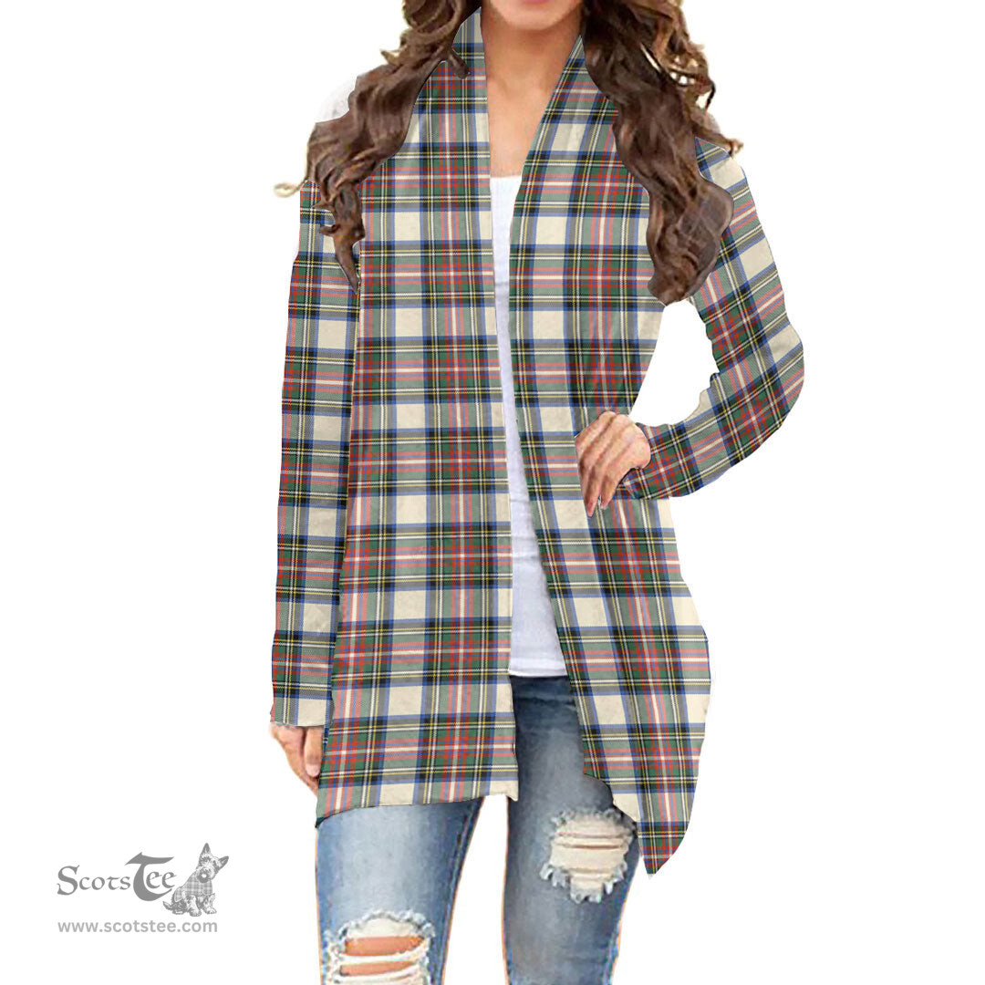 Scottish Stewart Dress Ancient Clan Tartan Womens Cardigan Long Sleeve